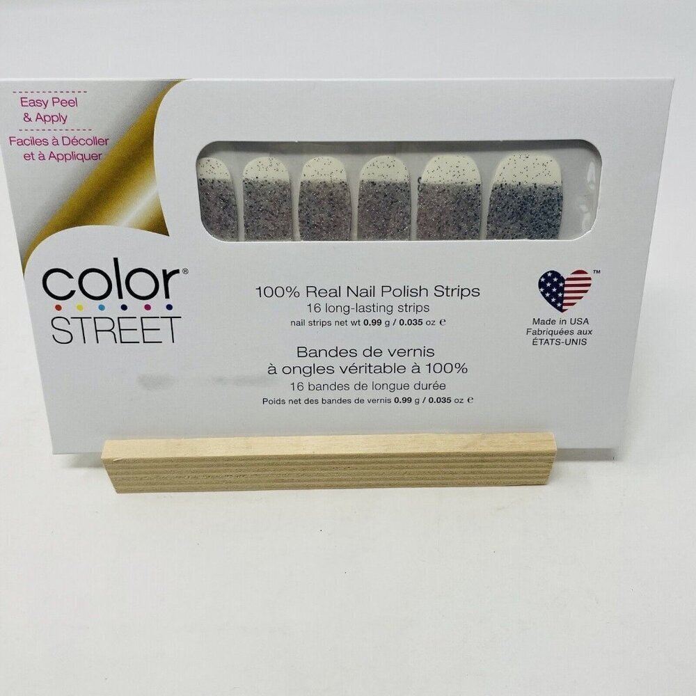 Color Street 100% Real Nail Polish Strips Dripping In Diamonds Glitter in Silver